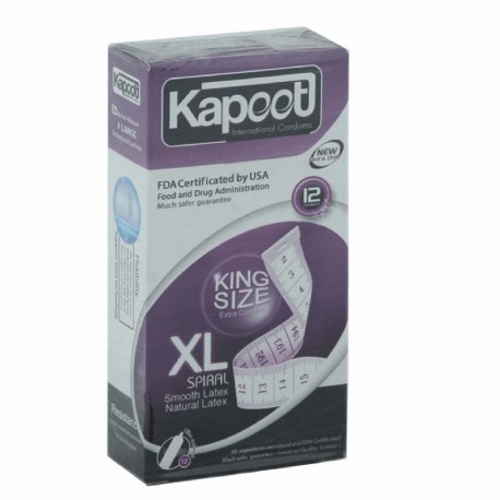 کاندوم خاردار شیاردار کاپوت مدل King Size بسته 12 عددی