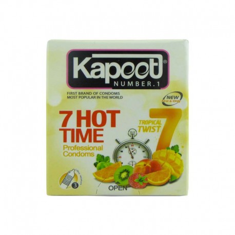 کاندوم تاخیری خاردار کاپوت مدل 7Hot Time بسته 3 عددی