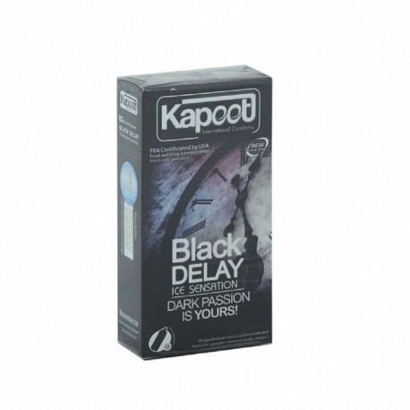 کاندوم تاخیری خاردار کاپوت مدل Black Delay بسته 12 عددی