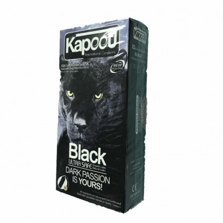 کاندوم خاردار کاپوت مدل Black Ultra Safe بسته 12 عددی