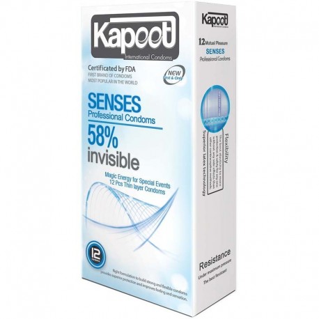 کاندوم شیاردار کاپوت مدل Senses بسته 12 عددی