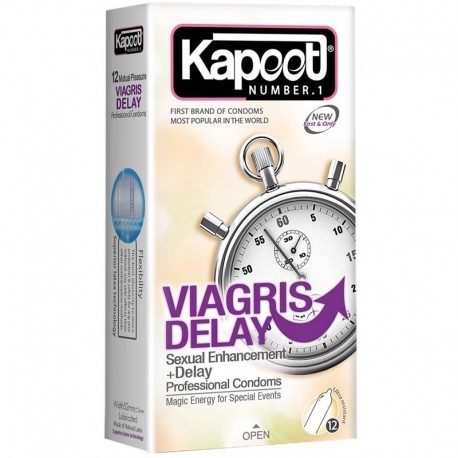 کاندوم تاخیری کاپوت مدل Viagris Delay بسته 12 عددی