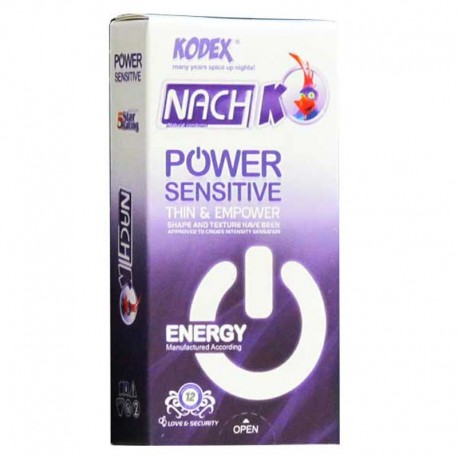 کاندوم ناچ کدکس مدل NACH KODEX POWER SENSITIVE بسته 12 عددی