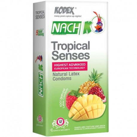 کاندوم ناچ کدکس مدل NACH KODEX Tropical Senses بسته 12 عددی