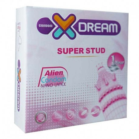 کاندوم خاردار ایکس دریم XDREAM ALIEN مدل فضایی دکمه دار SUPER STUD بسته 1 عددی