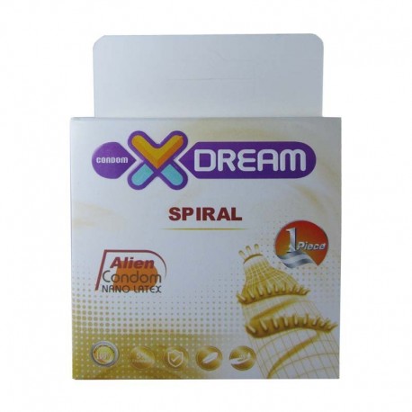 کاندوم خاردار فضایی ایکس دریم XDREAM مدل چرخشی Spiral بسته 1 عددی
