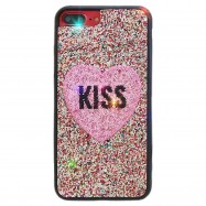 کاور محافظ لاکچری طرح قلب kiss طلایی مناسب برای گوشی موبایل آیفون 6/6s+/7/7+/8/8+/X