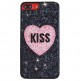 کاور محافظ لاکچری طرح قلب kiss مشکی مناسب برای گوشی موبایل آیفون 6/6s+/7/7+/8/8+/X