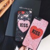 کاور محافظ لاکچری طرح قلب kiss مشکی مناسب برای گوشی موبایل آیفون 6/6s+/7/7+/8/8+/X