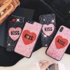 کاور محافظ لاکچری طرح قلب kiss صورتی مناسب برای گوشی موبایل آیفون 6/6s+/7/7+/8/8+/X