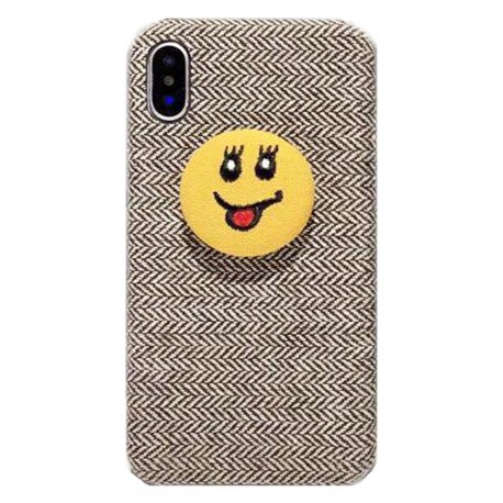 کاور محافظ پارچه ای smile قهوه ای مناسب برای گوشی موبایل آیفون 7/7+/8/8+/X