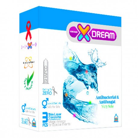 کاندوم ایکس دریم XDREAM مدل Antibacterial And Antifungal بسته 3 عددی