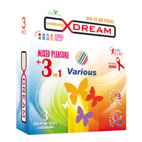کاندوم تاخیری خاردار ایکس دریم XDREAM مدل Various بسته 3 عددی