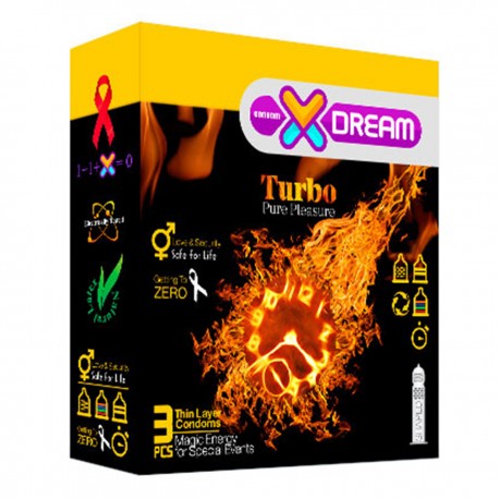 کاندوم خاردار ایکس دریم XDREAM مدل Turbo بسته 3 عددی