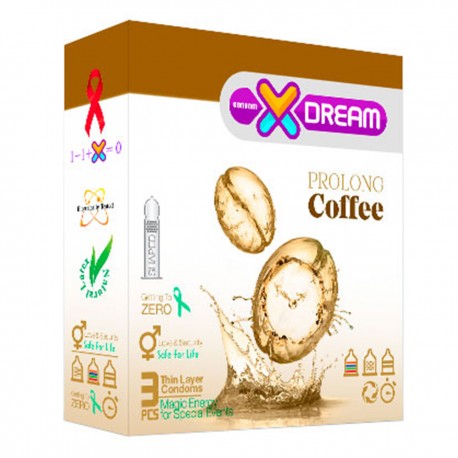 کاندوم تاخیری خاردار ایکس دریم XDREAM مدل Prolong Coffee بسته 3 عددی