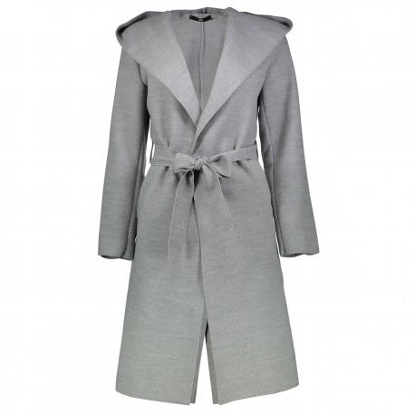 رویه میسگایدد بلند زنانه Faux Wool Hooded Duster - طوسی