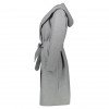 رویه میسگایدد بلند زنانه Faux Wool Hooded Duster - طوسی