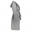 رویه میسگایدد بلند زنانه Faux Wool Hooded Duster - طوسی